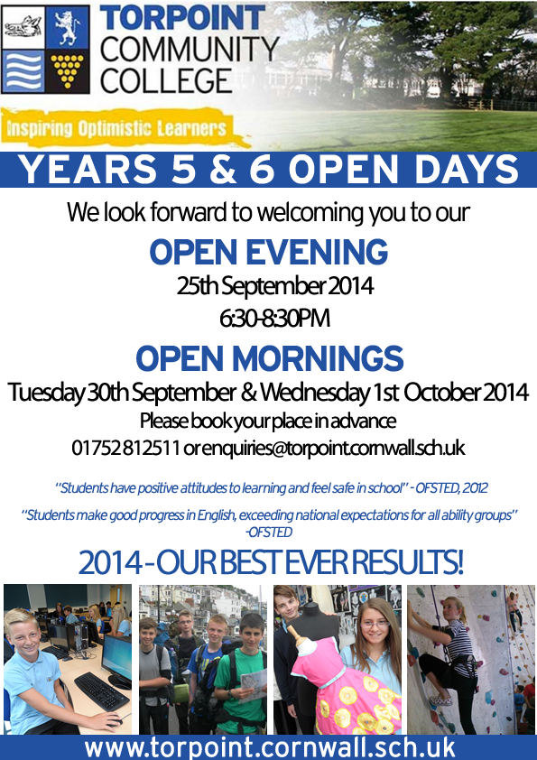 Y5 and 6 open days 2014